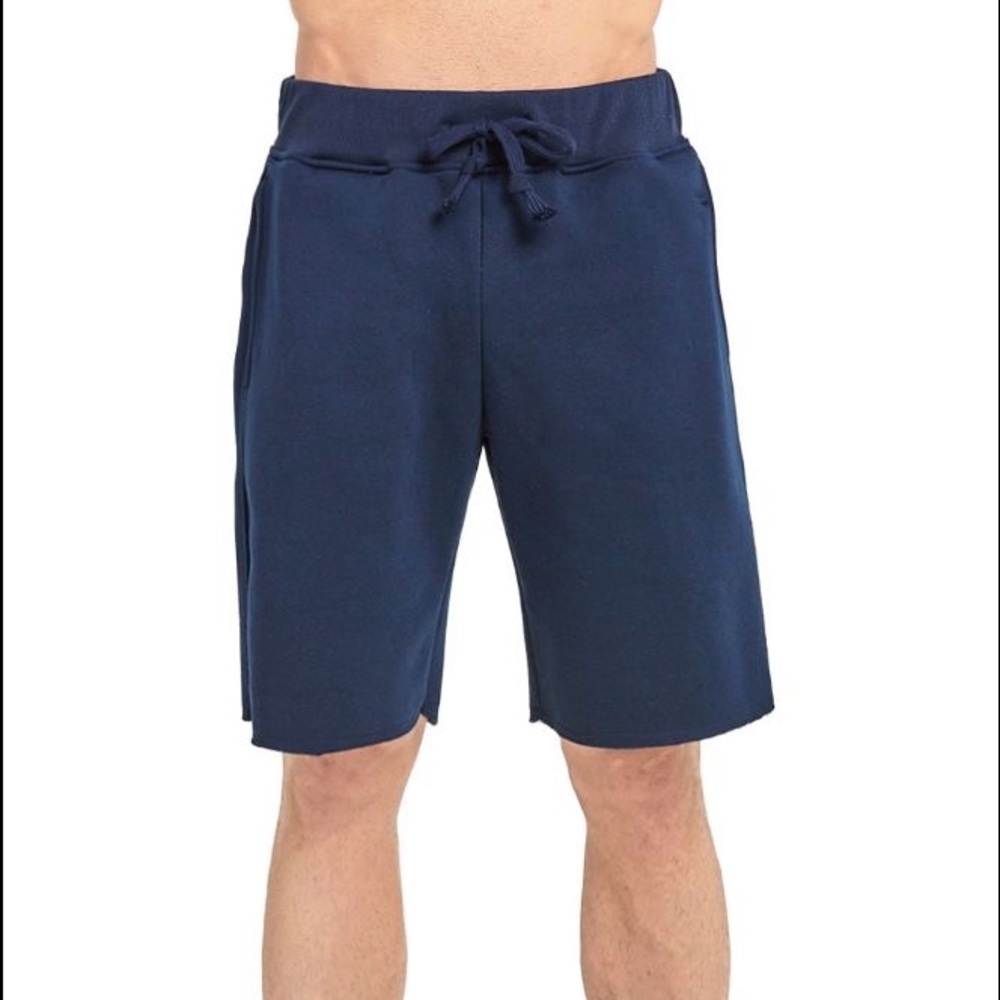 Ring Of Fire Mens Navy Blue Gray Drawstring Athletic Shorts Medium